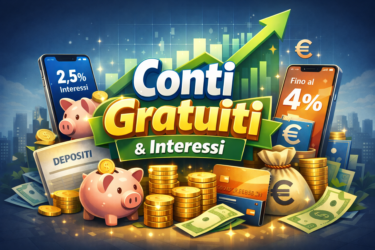 Conti deposito e conti correnti gratuiti: far fruttare la liquidità senza vincoli